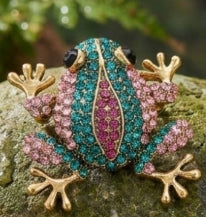 Fashionable Rhinestone Frog Brooches