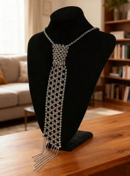 SHEIN 1pc Women's Vintage Handmade Crochet Pearl Hollow Detachable Collar, Suitable For Blouse,