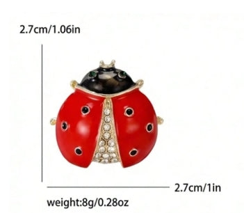Luxury Crystal Studded Ladybug Brooch