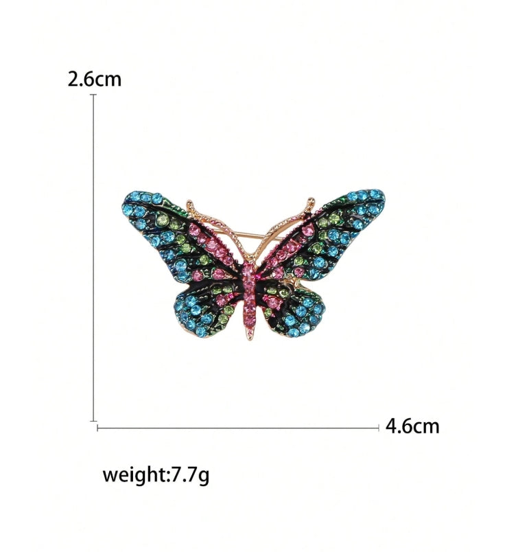 Rhinestone Butterfly Brooches - Elegant Insect Pins