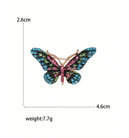 Rhinestone Butterfly Brooches - Elegant Insect Pins