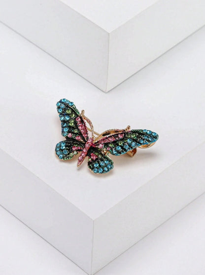 Rhinestone Butterfly Brooches - Elegant Insect Pins