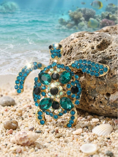 Luxury Rhinestone Turtle Brooches -