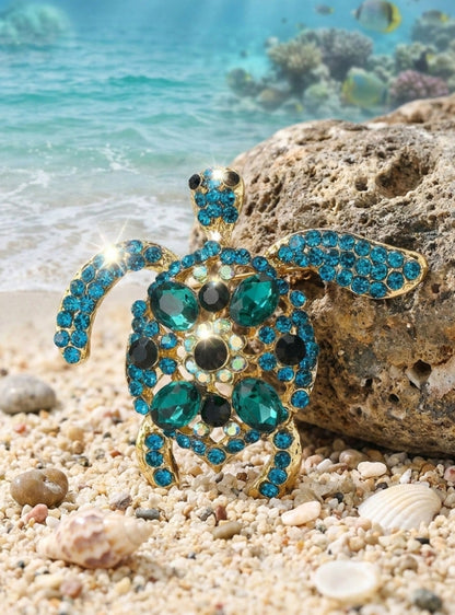 Luxury Rhinestone Turtle Brooches -