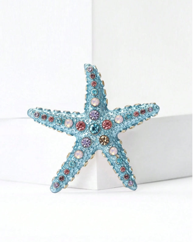 Rhinestone Starfish Brooches -