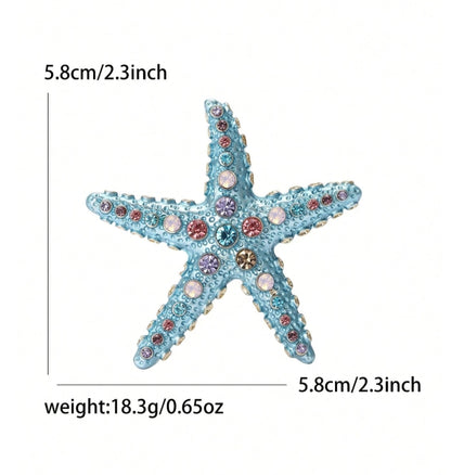 Rhinestone Starfish Brooches -