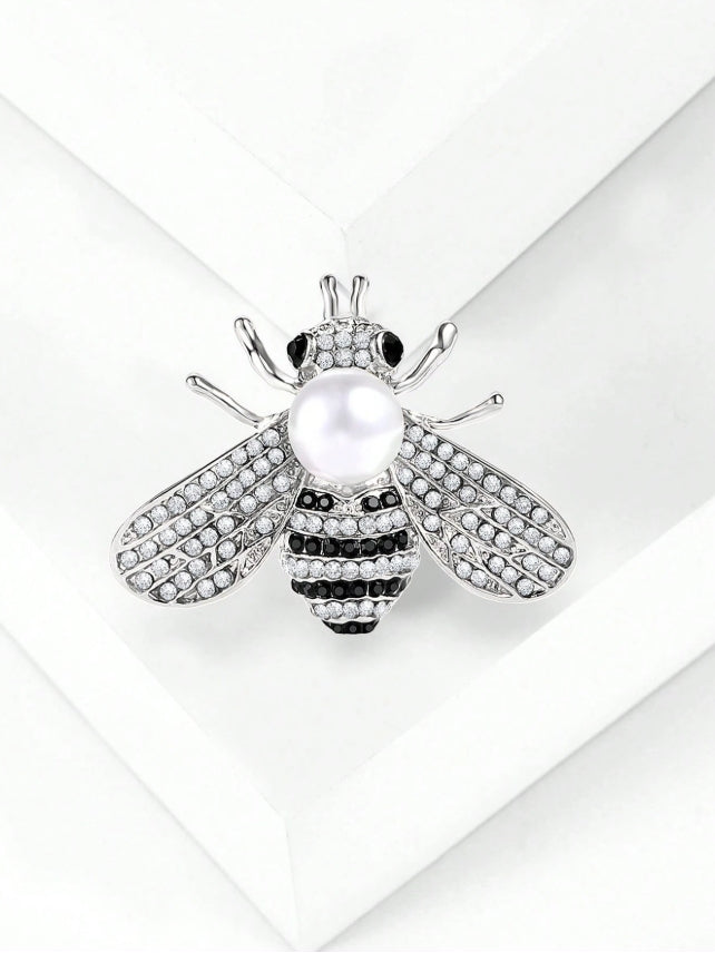 Luxury Enamel Rhinestone Bee Brooches -