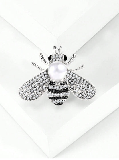 Luxury Enamel Rhinestone Bee Brooches -