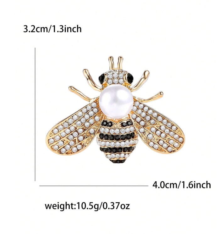 Luxury Enamel Rhinestone Bee Brooches -