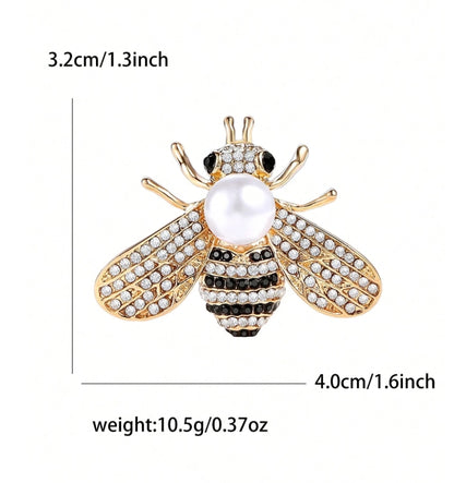 Luxury Enamel Rhinestone Bee Brooches -