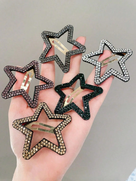 4pcs Ladies' New Summer Rhinestone Hair Clips