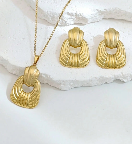 shein 1 Set Stainless Steel Waterproof Hypoallergenic Fade-Resistant Gold Minimalist
