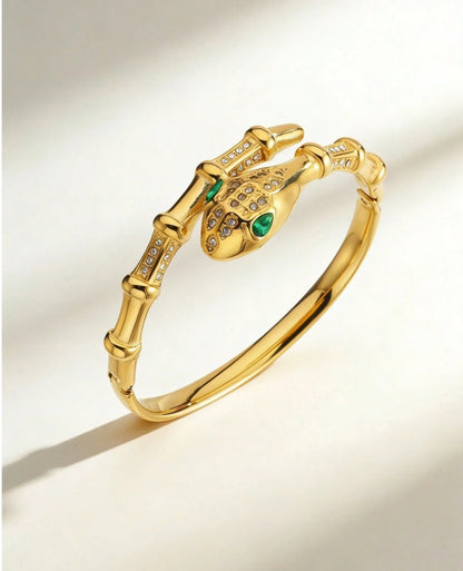 3/1golden Stainless Steel Bracelet,Inspired By The Snake-Shaped Aesthetic