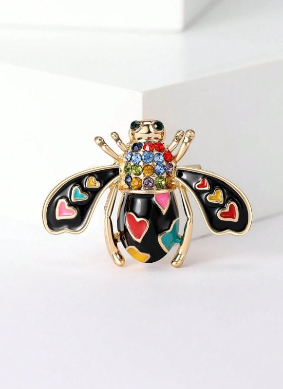 Vintage Enamel Rhinestone Bee Brooches - Fashion Insect Pins For Women Unisex