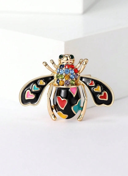 Vintage Enamel Rhinestone Bee Brooches - Fashion Insect Pins For Women Unisex
