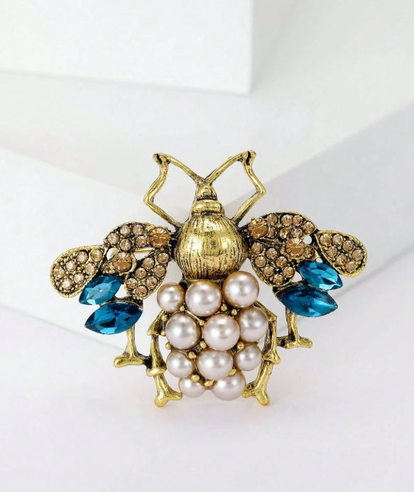 Luxury Enamel Rhinestone Bee Brooches - Insect Pins For Women Unisex Banquet Clothing Accessories
