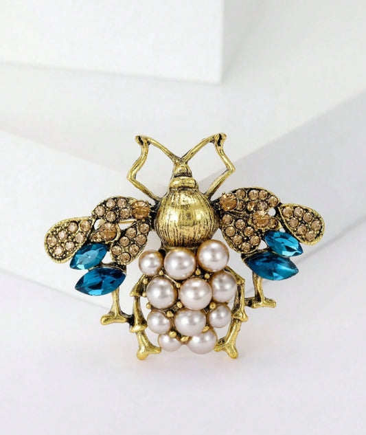 Luxury Enamel Rhinestone Bee Brooches - Insect Pins For Women Unisex Banquet Clothing Accessories
