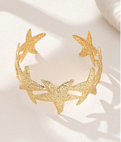 SHEIN 1pc Fashionable & Elegant New Minimalist Personalized Oceanic Starfish Set Exaggerated Bangle