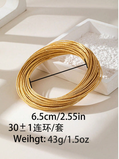 Women's Wrapped Matte Gold Color Ring Bracele
