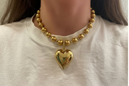 SHEIN 1PCS 8 MM STAINLESS STEEL BEAD CHAIN NECKLACE