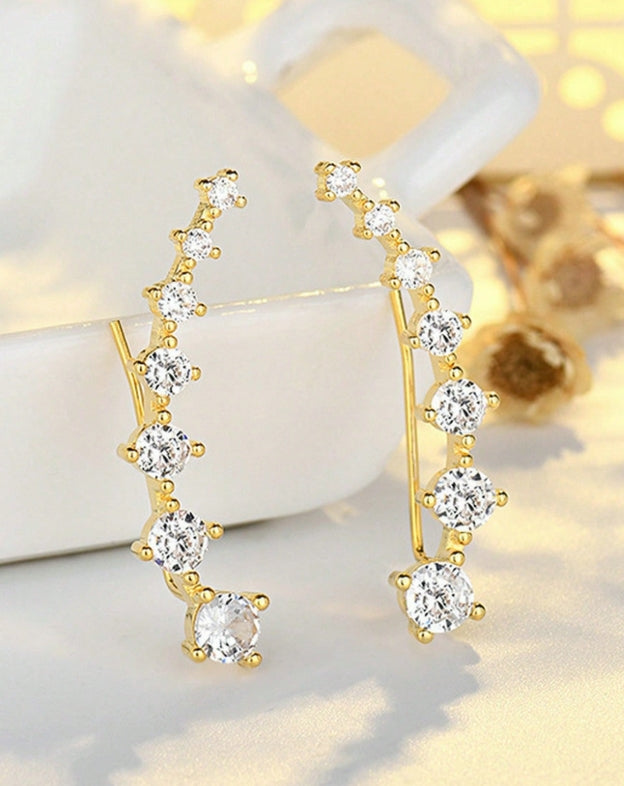 SHEIN 1 Pair Cubic Zirconia Stud Earrings For Women