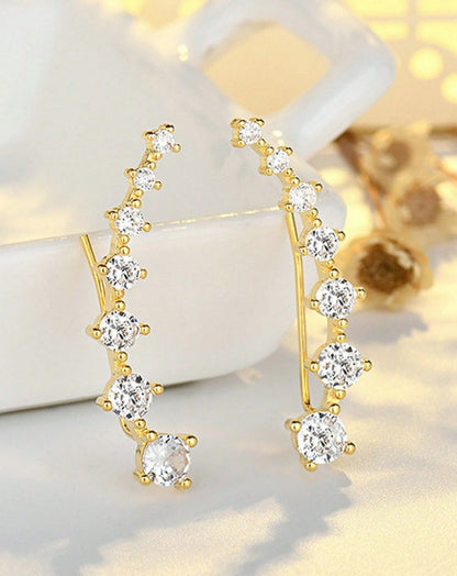 SHEIN 1 Pair Cubic Zirconia Stud Earrings For Women