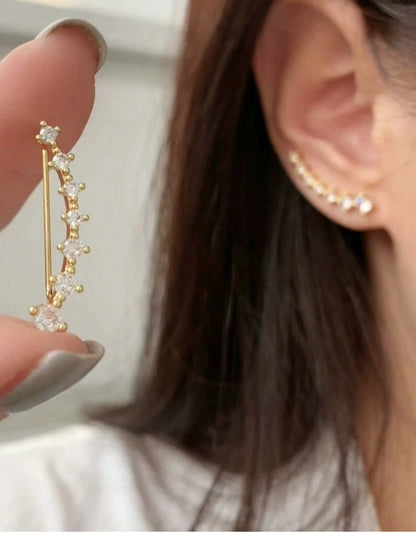 SHEIN 1 Pair Cubic Zirconia Stud Earrings For Women