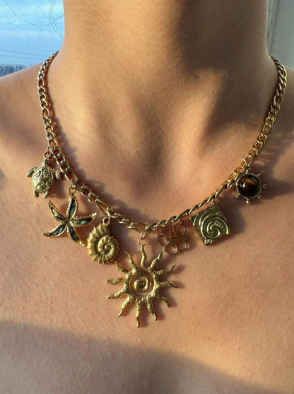 Shein 18K Gold Plated Stainless Steel Pendant Necklace