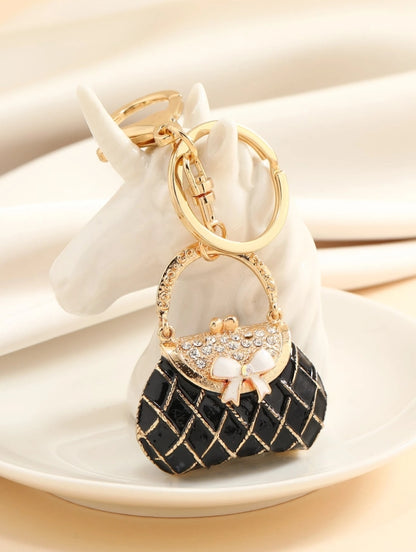 SHEIN Party Rhinestone Decor Bag Charm Keychain Bow Car Accessories School Cute Goth Y2k Halloween Accessories