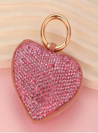SHEIN  1pc New Fashion Valentine's Day Fully Rhinestoned Heart-Shaped Keychain