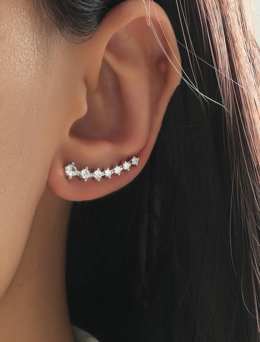 SHEIN 2pcs Rhinestone Decor Earrings