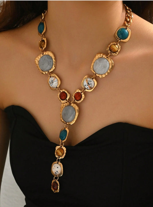 Shein Vintage Gold Y-Shaped Necklace