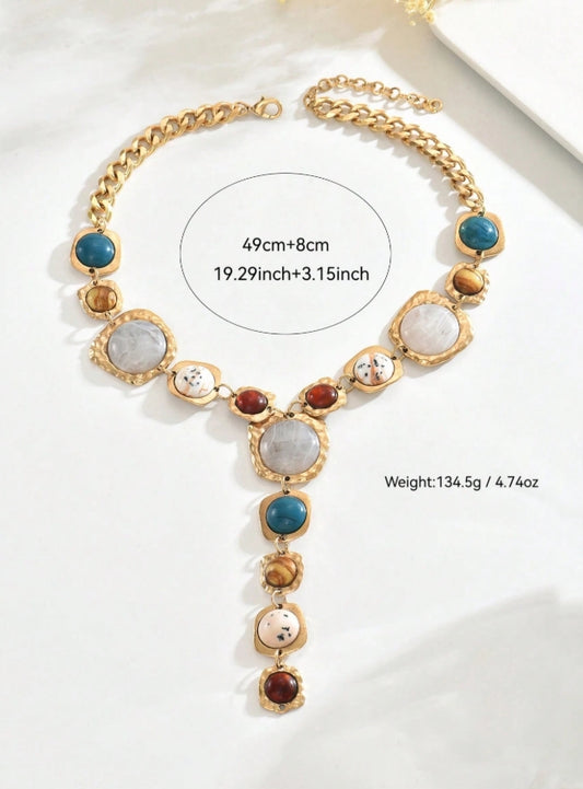 Shein Vintage Gold Y-Shaped Necklace