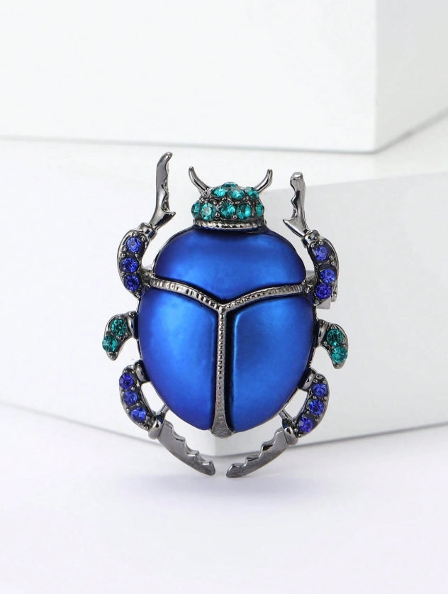 Luxury Crystal Enamel Beetle Brooch - Exquisite Insect Pin, Unisex, Suitable For Formal Attire Accessories/Friends Gathering Badge Gift