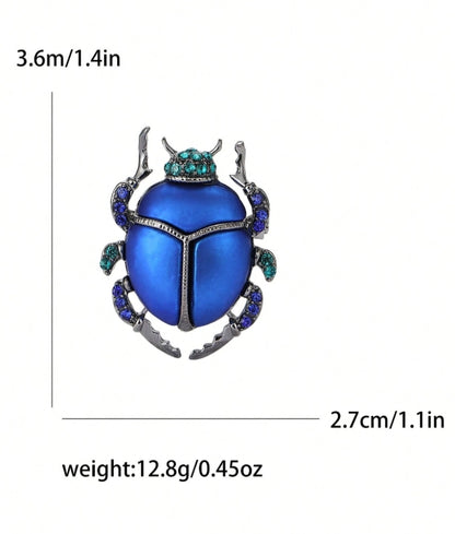 Luxury Crystal Enamel Beetle Brooch - Exquisite Insect Pin, Unisex, Suitable For Formal Attire Accessories/Friends Gathering Badge Gift
