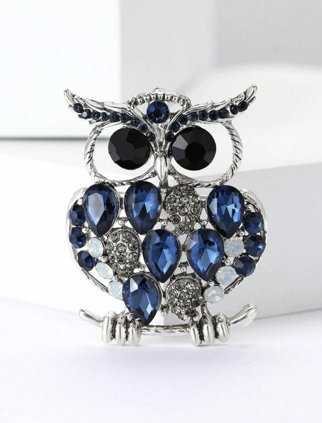 Luxury Rhinestone Owl Brooch - Bird Animal Brooch,