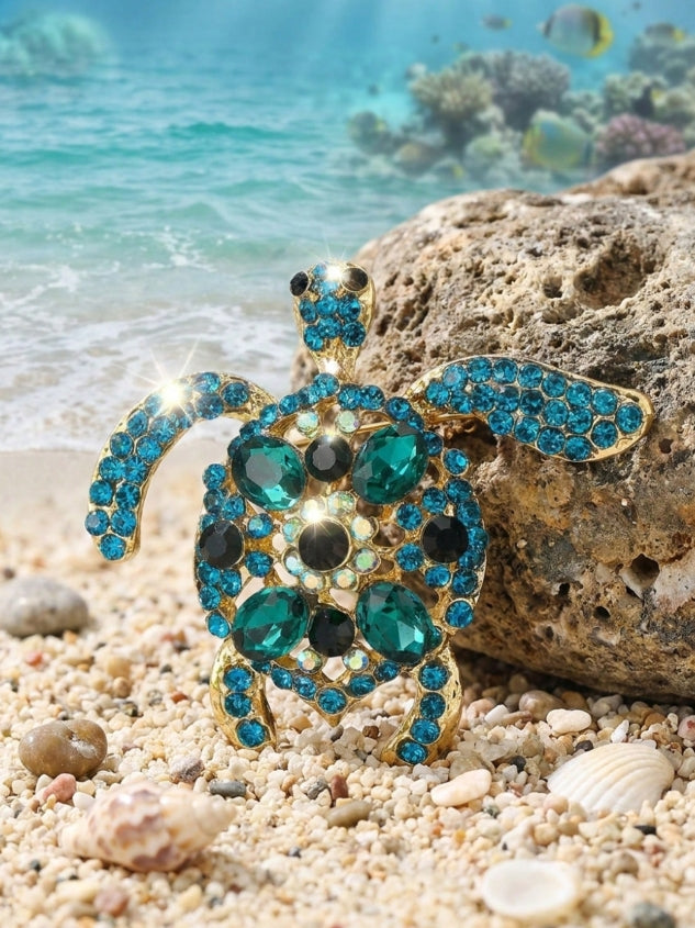 Luxury Rhinestone Turtle Brooches -