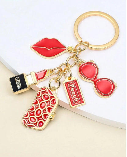 SHEIN Alloy Lipstick Shaped Keychain, Elegant Gift For Valentine's Day
