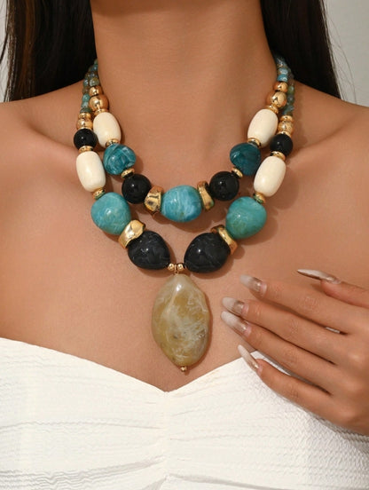 1pc Or More Fashionable Elegant Bohemian Multi-Color Plastic Handmade