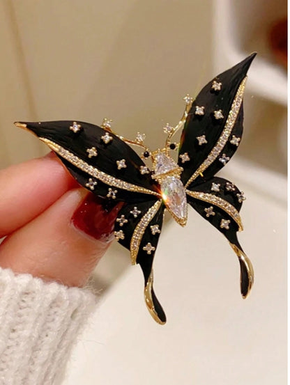1 PC Butterfly Brooches For Ladies, High-End Creative Design Pins, Anti-Glare Suit And Sweater Accessories