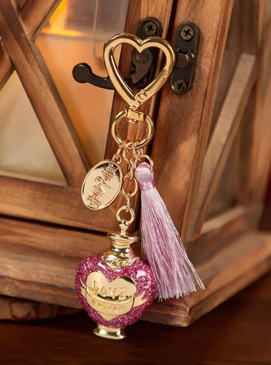 HARRY POTTER X SHEIN Fashionable Zinc Alloy Love Potion Heart Tassel Keychain Bag