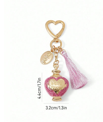 HARRY POTTER X SHEIN Fashionable Zinc Alloy Love Potion Heart Tassel Keychain Bag