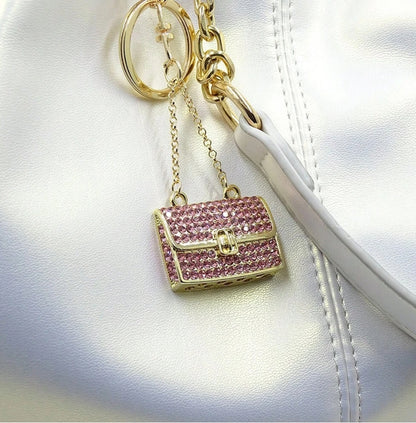 SHEIN1pc Fashionable Handbag Accessory For Women, Metallic 3D Keychain Studded With Rhinestones