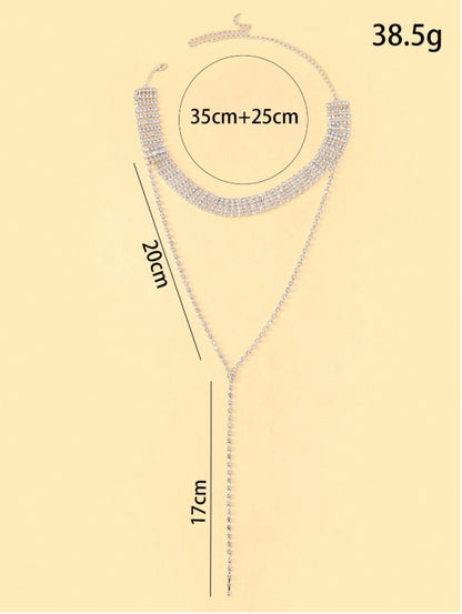 SHEIN Rhinestone Decor Y Lariat Necklace
