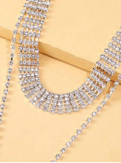 SHEIN Rhinestone Decor Y Lariat Necklace