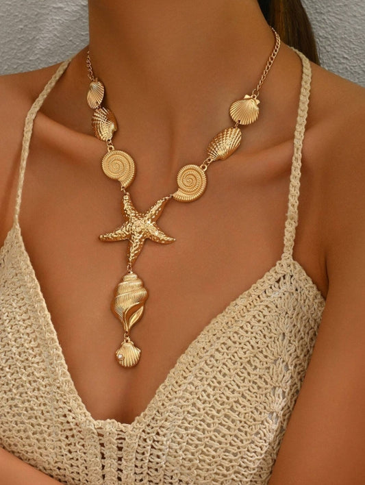 1pc New Stylish Ocean Themed Pendant Necklace