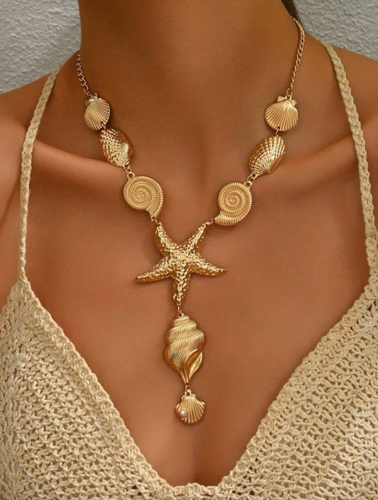 1pc New Stylish Ocean Themed Pendant Necklace
