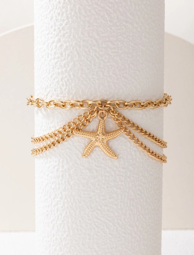 1pc Adjustable Starfish Anklet (Chain Length Can Be Customized)