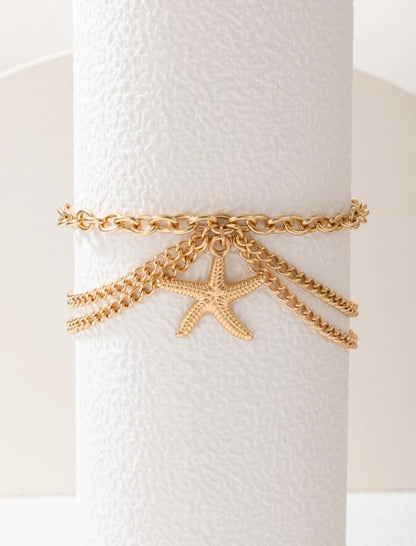 1pc Adjustable Starfish Anklet (Chain Length Can Be Customized)
