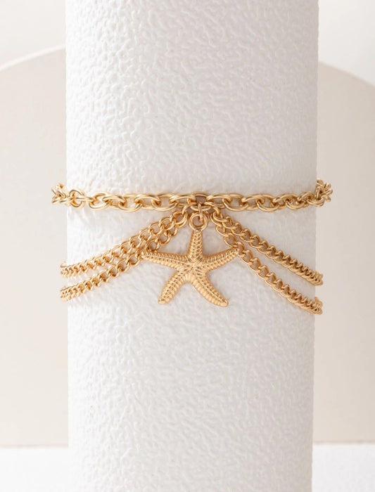 1pc Adjustable Starfish Anklet (Chain Length Can Be Customized)